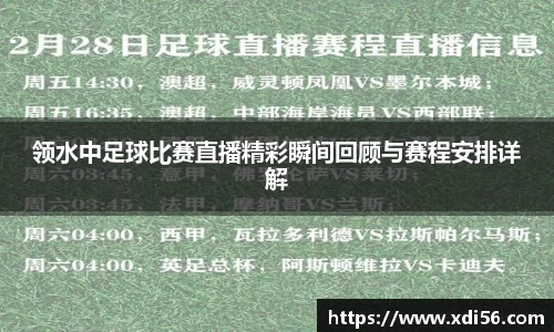 领水中足球比赛直播精彩瞬间回顾与赛程安排详解