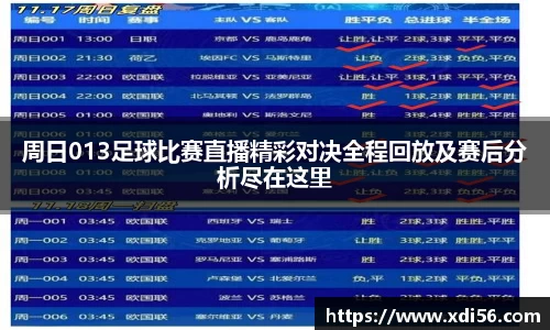 周日013足球比赛直播精彩对决全程回放及赛后分析尽在这里